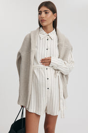 Maternity Chunky Turtleneck Knit (Oat) 7