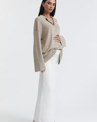 Maternity Cotton Knit Skirt (Off White) 1