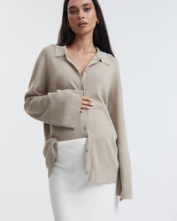 Maternity Cotton Knit Skirt (Off White) 5