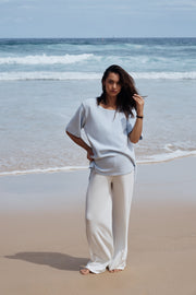 Maternity Cotton Knit Tee (Powder Blue) 10