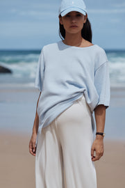 Maternity Cotton Knit Tee (Powder Blue) 3