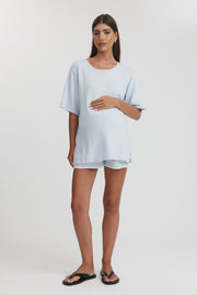 Maternity Cotton Knit Tee (Powder Blue) 4