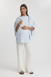 Maternity Cotton Knit Tee (Powder Blue) 6
