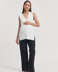 Maternity Cotton Poplin Pant (Black) 4