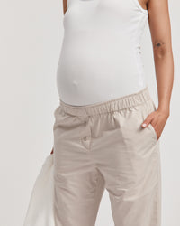 Maternity Cotton Poplin Pant (Stone) 6