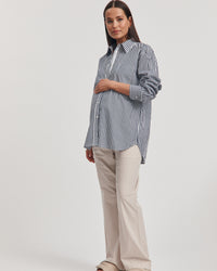 Maternity Cotton Poplin Pant (Stone) 7