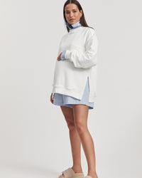 Maternity Cotton Poplin Romper (Sky) 9