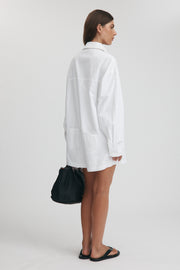 Maternity Cotton Poplin Romper (White) 20