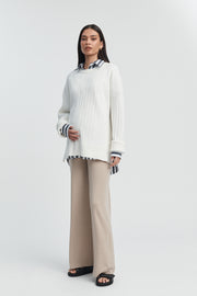 Maternity Cotton Poplin Shirt (Block Stripe) 6