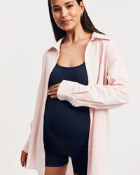 Maternity Cotton Poplin Shirt (Pink) 3