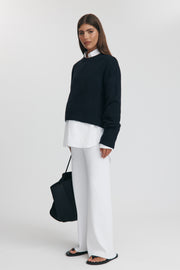 Maternity Cotton Poplin Shirt (White) 13