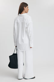 Maternity Cotton Poplin Shirt (White) 16