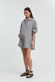 Maternity Cotton Romper (Gingham) 5