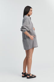 Maternity Cotton Romper (Gingham) 8