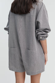 Maternity Cotton Romper (Gingham) 9