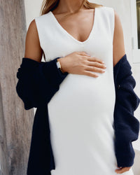 Maternity Cotton V Neck Knit Dress2