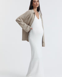 Maternity Cotton V Neck Knit Dress4