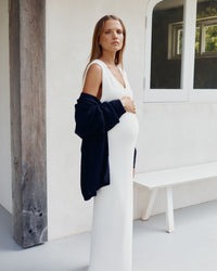 Maternity Cotton V Neck Knit Dress 6a