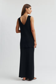 Maternity Crepe Knit Maxi Skirt (Black) 5