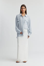 Maternity Crepe Knit Maxi Skirt (Cream) 1