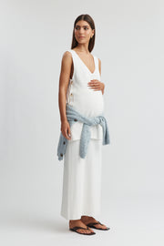 Maternity Crepe Knit Maxi Skirt (Cream) 3