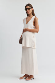 Maternity Crepe Knit Maxi Skirt (Petal) 5