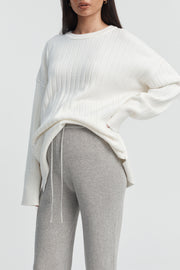 Maternity Crochet Knit Pant (Grey Marle) 1