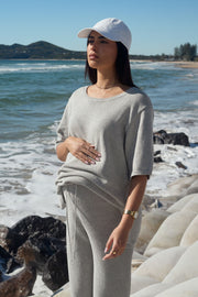 Maternity Crochet Knit Pant (Grey Marle) 13