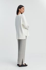 Maternity Crochet Knit Pant (Grey Marle) 6