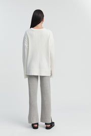 Maternity Crochet Knit Pant (Grey Marle) 7