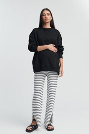 Maternity Crochet Knit Pant (Stripe) 1
