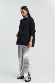 Maternity Crochet Knit Pant (Stripe) 2