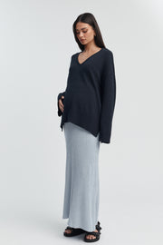 Maternity Crochet Knit Skirt (Blue) 8