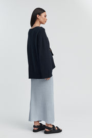 Maternity Crochet Knit Skirt (Blue) 9