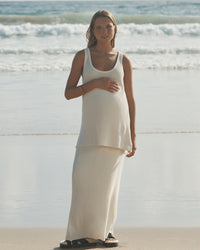 Maternity Crochet Knit Skirt (Bone) 5