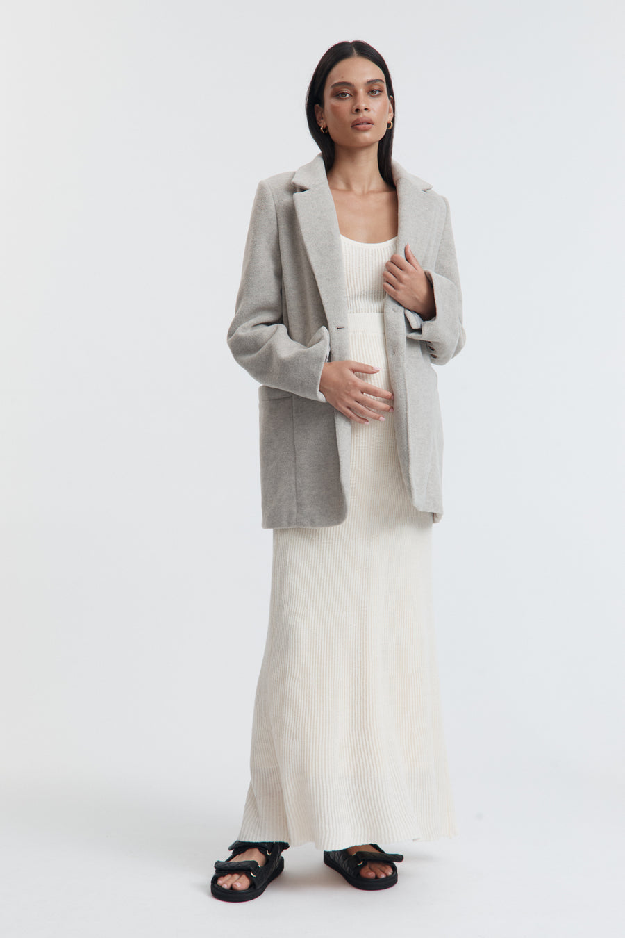Maternity Crochet Knit Skirt (Bone) 6