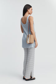 Maternity Crochet Knit Tank (Blue) 11