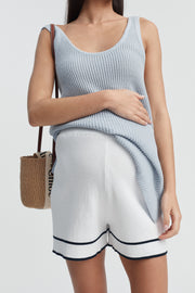 Maternity Crochet Knit Tank (Blue) 8