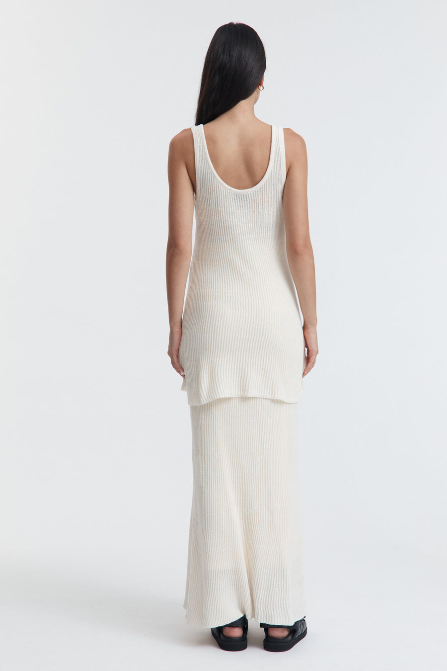 Maternity Crochet Knit Tank (Bone) 10
