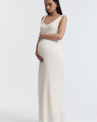 Maternity Crochet Knit Tank (Bone) 2