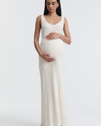 Maternity Crochet Knit Tank (Bone) 4