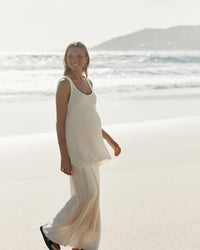 Maternity Crochet Knit Tank (Bone) 5