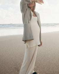 Maternity Crochet Knit Tank (Bone) 6