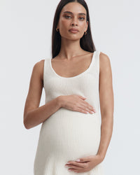 Maternity Crochet Knit Tank (Bone) 7