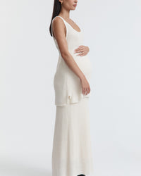 Maternity Crochet Knit Tank (Bone) 9