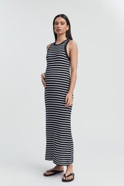 Maternity Crochet Maxi Dress (Stripe) 1