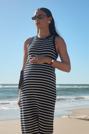 Maternity Crochet Maxi Dress (Stripe) 5