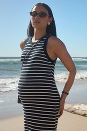 Maternity Crochet Maxi Dress (Stripe) 6