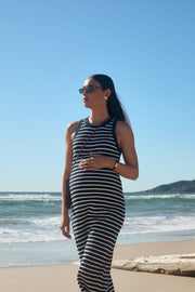 Maternity Crochet Maxi Dress (Stripe) 7