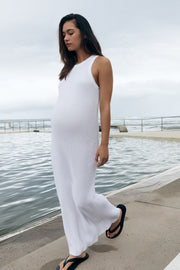 Maternity Crochet Maxi Dress (White) 1
